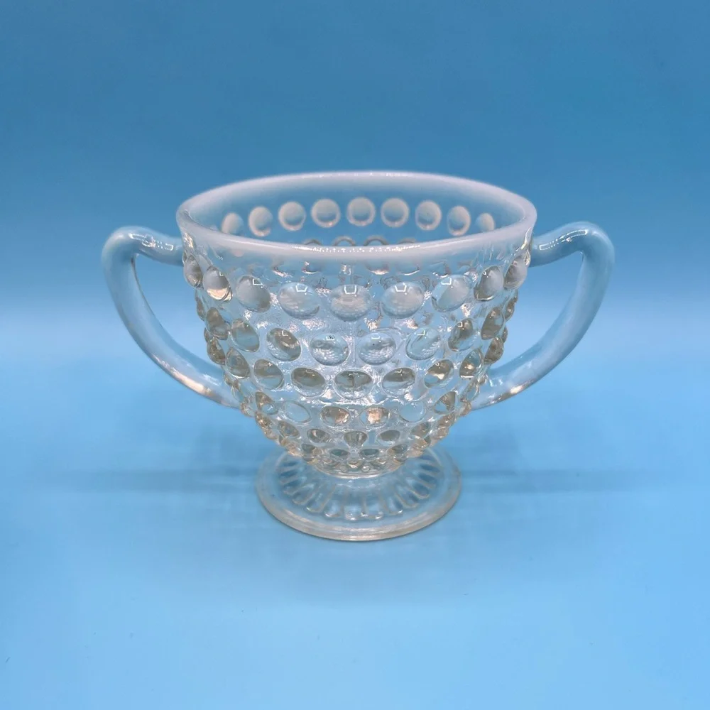 Moonstone Opalescent Hobnail Sugar Anchor Hocking